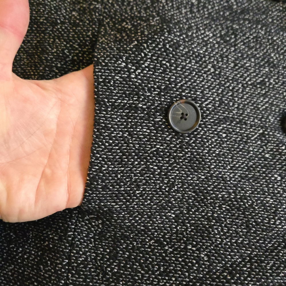 LOFT Dark Gray Tweed Double-Breasted Moto Blazer EB3 - Picture 11 of 15